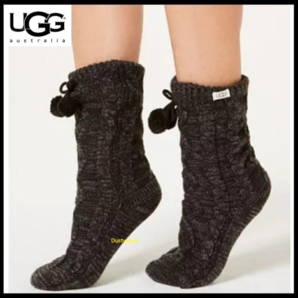 UGG Fleece Lined Pom Pom Socks Cozy Boot Cute New Womens Valentine Gift Girls